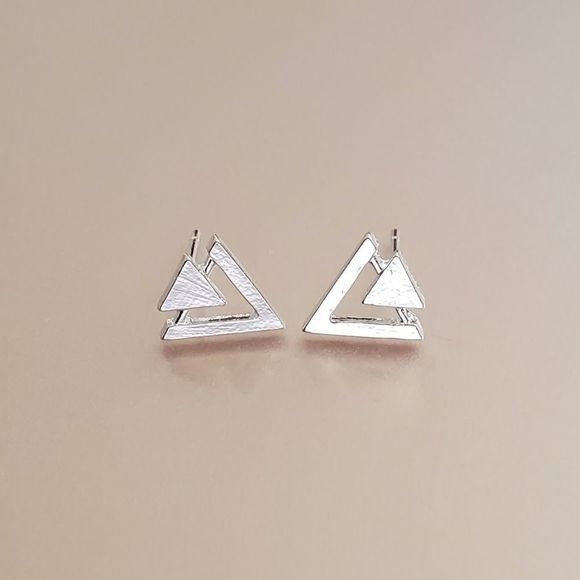 Geometric Triangle Earrings - 1 Pair - Picture 4 of 5